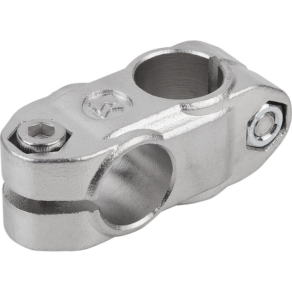 Tube Clamp 4-Way Flat, Form:A Stainless Steel, For Rnd. Tubes, A=12, 1, B=12, 1